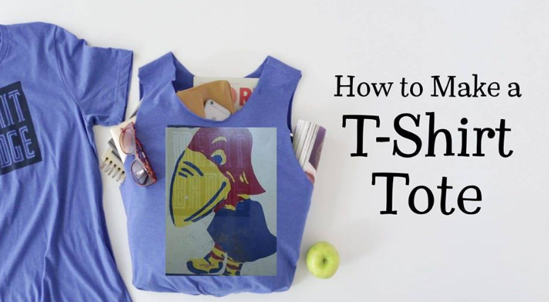 Learn to make a recycled t-shirt totebag, and take one home!