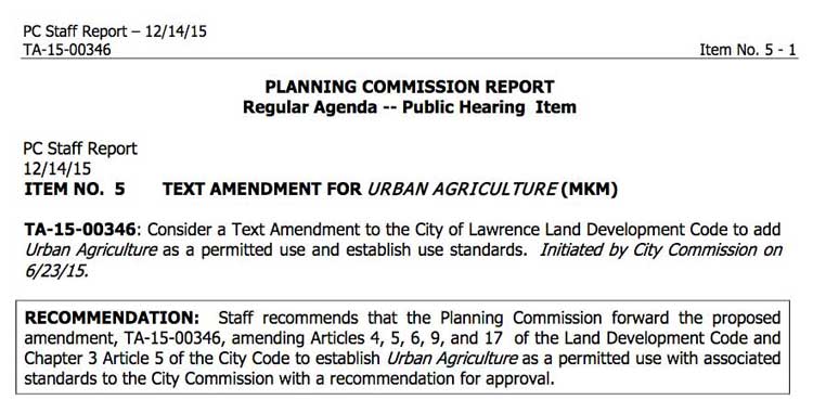 Planning Commission Report